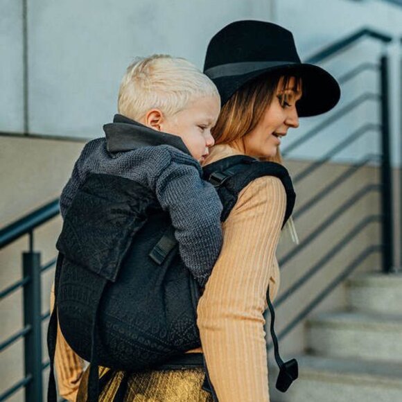 NWT Lenny Lamb Onbuhimo Peacock's Tail Pitch Black - Picture 2 of 5